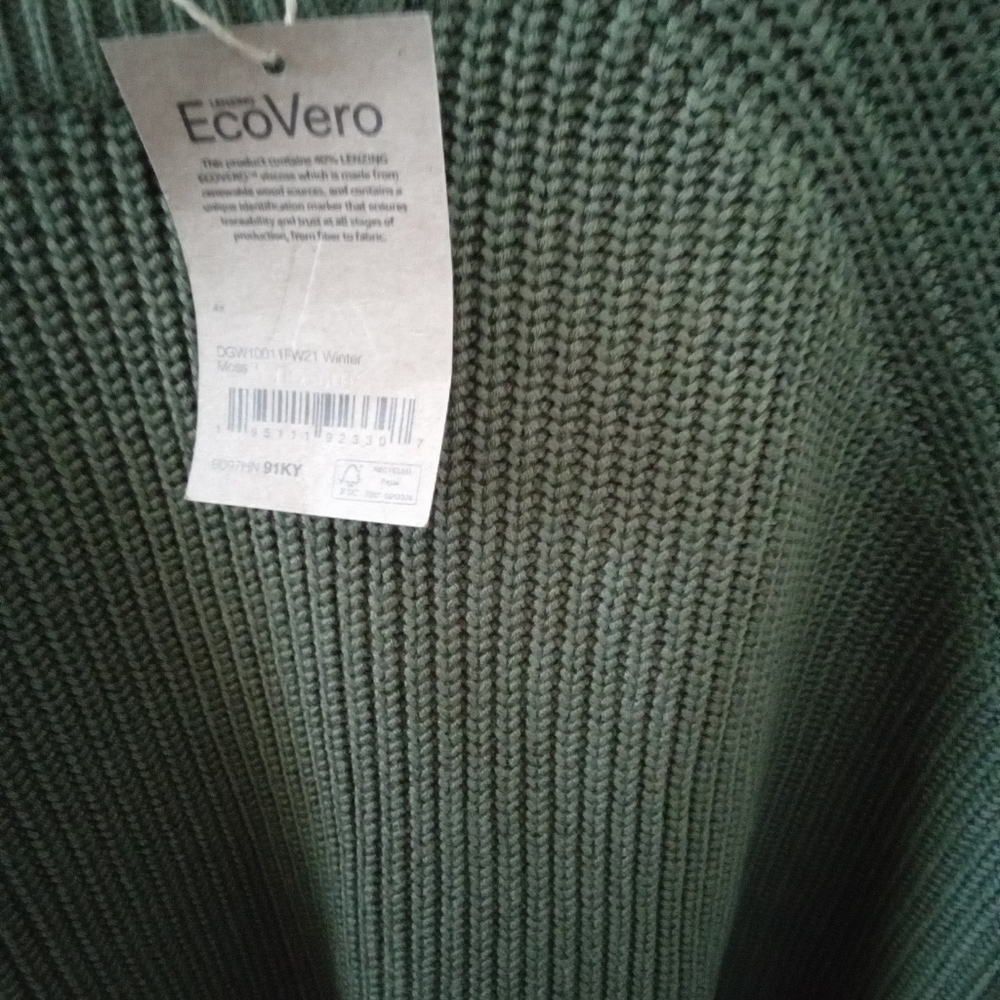 Women's Olive/Sage Green Shaker Sweater Size 4X - Picture 3 of 4